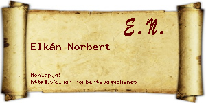Elkán Norbert névjegykártya
