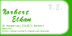 norbert elkan business card